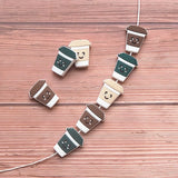 10pcs Silicone Coffee Cup Beads Baby Beads BPA Infant Chewable Dummy Necklace