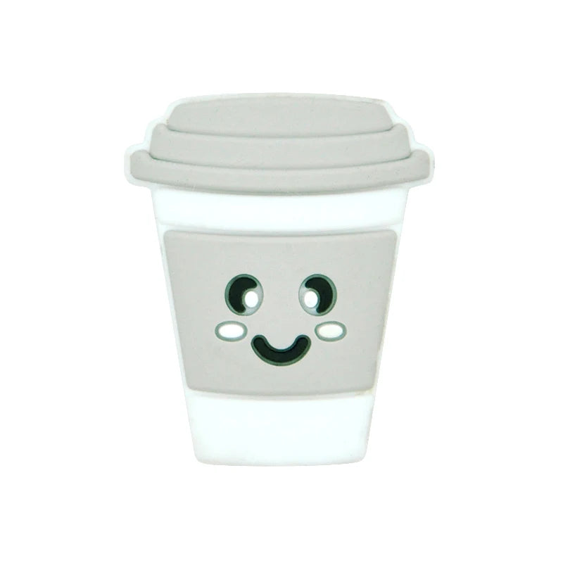 10pcs Silicone Coffee Cup Beads Baby Beads BPA Infant Chewable Dummy Necklace