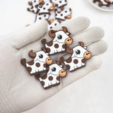 Chenkai 10pcs Silicone Cow Beads BPA Teething Infant Chew Dummy Necklace Toy