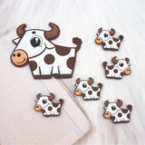 Chenkai 10pcs Silicone Cow Beads BPA Teething Infant Chew Dummy Necklace Toy