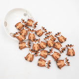 Chenkai 10pcs Silicone Deer Beads BPA Animal Bead DIY Teething Infant Chewable