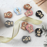 Chenkai 10pcs Silicone Dog Shaped Beads Baby Animal Beads BPA Infant Chewable