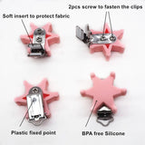 10pcs Silicone Star Teether Clips DIY Craft Baby Dummy Soother Holder Clips