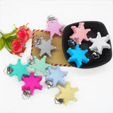 10pcs Silicone Star Teether Clips DIY Craft Baby Dummy Soother Holder Clips
