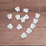 Chenkai 10pcs Silicone Tooth Beads Baby Beads BPA Infant Chewable Dummy Necklace