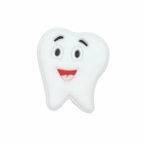 Chenkai 10pcs Silicone Tooth Beads Baby Beads BPA Infant Chewable Dummy Necklace