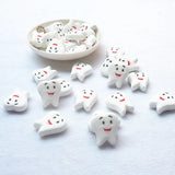 Chenkai 10pcs Silicone Tooth Beads Baby Beads BPA Infant Chewable Dummy Necklace