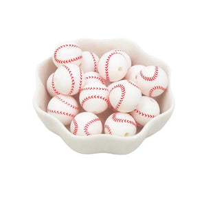 10pcs Silicone Volleyball Beads Baby Teething Chewable Infant Dummy Necklace Toy