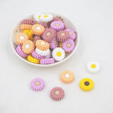 Chenkai 10pcs Sunflower Beads Silicone Teething Necklace