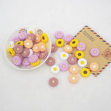 Chenkai 10pcs Sunflower Beads Silicone Teething Necklace