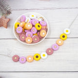 Chenkai 10pcs Sunflower Beads Silicone Teething Necklace