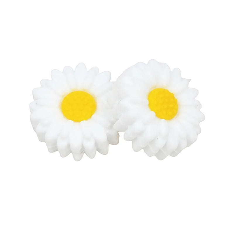 Chenkai 10pcs Sunflower Beads Silicone Teething Necklace