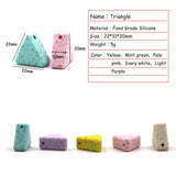 Chenkai 20pcs BPA Silicone Triangle Teether Beads Baby Nursing Necklace