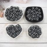 Chenkai 50PCS 12mm Black Ball Print Silicone Beads Baby Teething DIY Toy Access