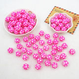 Chenkai 50PCS 12mm Pink Ball Print Silicone Beads Baby Teething Toy