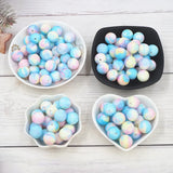 Chenkai 50PCS 12mm Rainbow Silicone Beads Baby Teething Sensory Chewing Toy