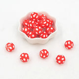 Chenkai 50PCS 12mm Red Ball Print Silicone Beads for Teething