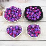 Chenkai 50PCS 15mm Asaka Print Silicone Round Beads for DIY Sensory Toy
