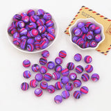 Chenkai 50PCS 15mm Asaka Print Silicone Round Beads for DIY Sensory Toy
