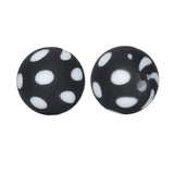 Chenkai 50PCS 15mm Ball Print Silicone Beads Teething DIY Sensory Chewing Toy