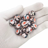 Chenkai 50PCS 15mm Daisy Print Silicone Beads Teething DIY Toy
