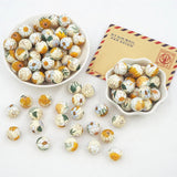 Chenkai 50PCS 15mm Daisy Print Silicone Beads Teething DIY Chewing Toy