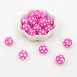 Chenkai 50PCS 15mm Pink Silicone Teething Beads Baby Ball Print