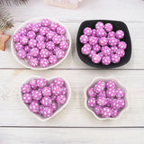 Chenkai 50PCS 15mm Purple Ball Print Silicone Bead Baby Round Shaped Beads