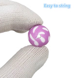 Chenkai 50PCS 15mm Purple Ball Print Silicone Bead Baby Round Shaped Beads