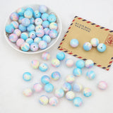 Chenkai 50PCS 15mm Rainbow Silicone Baby Beads Teething DIY Chewing Toy
