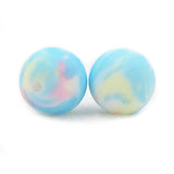 Chenkai 50PCS 15mm Rainbow Silicone Baby Beads Teething DIY Chewing Toy
