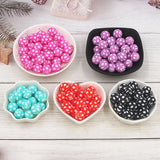 Chenkai 50PCS 15mm Red Ball Print Silicone Beads Teething DIY Chewing Toy
