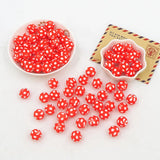 Chenkai 50PCS 15mm Red Ball Print Silicone Beads Teething DIY Chewing Toy