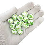 Chenkai 50PCS 15mm Shamrock Print Silicone Beads DIY Chewing Toy Accessories