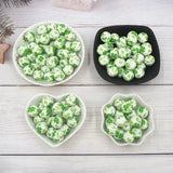 Chenkai 50PCS 15mm Shamrock Print Silicone Beads DIY Chewing Toy Accessories