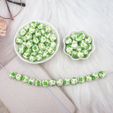 Chenkai 50PCS 15mm Shamrock Print Silicone Beads DIY Chewing Toy Accessories