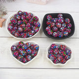 Chenkai 50PCS Totem Print Silicone Beads Teething DIY Chewing Toy Accessories