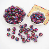 Chenkai 50PCS Totem Print Silicone Beads Teething DIY Chewing Toy Accessories