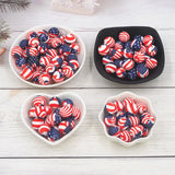 50PCS 15mm US Flag Print Silicone Beads Baby Round Shaped BPA Teething DIY