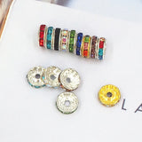 Chenkai 50PCS 10mm Rhinestone Rondelle Spacer Beads DIY Bracelet Pen Making
