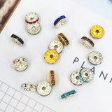 Chenkai 50PCS 10mm Rhinestone Rondelle Spacer Beads DIY Bracelet Pen Making