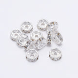 Chenkai 50PCS 10mm Rhinestone Rondelle Spacer Beads DIY Bracelet Pen Making