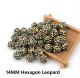 Chenkai 50PCS 14MM 17MM Leopard Beads BPA DIY Teether Chain Accessories