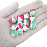 Chenkai 50pcs 14mm Hydrangea Hexagon Silicone Beads Baby Teething Bead