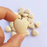 Chenkai 50pcs Natural Wood Heart Teether Beads Unfinished Baby Shower Teethering
