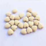 Chenkai 50pcs Natural Wood Heart Teether Beads Unfinished Baby Shower Teethering