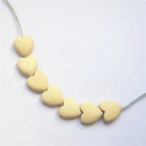 Chenkai 50pcs Natural Wood Heart Teether Beads Unfinished Baby Shower Teethering