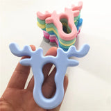 Chenkai 5PCS Silicone Animal Antlers Pacifier Teether Baby Deer Head Toy