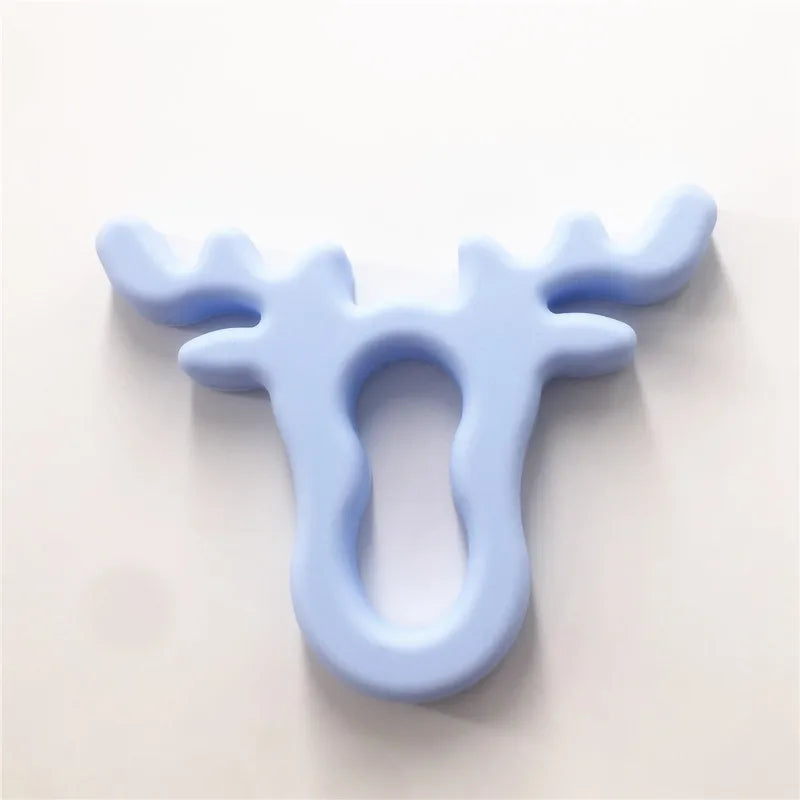 Chenkai 5PCS Silicone Animal Antlers Pacifier Teether Baby Deer Head Toy