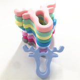 Chenkai 5PCS Silicone Animal Antlers Pacifier Teether Baby Deer Head Toy